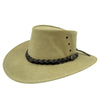 Australian lederhut made of cowhide, including chin band and croced hat band with high UV protection for men's children | brown