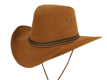 All weather-coaster cowboy leather hat for women and men in brown