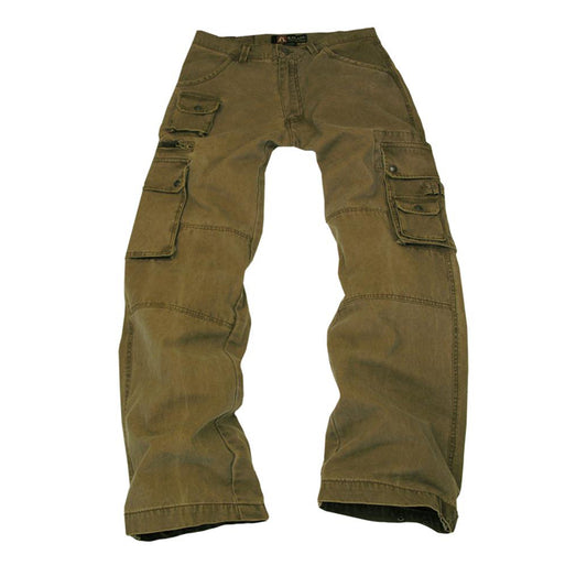 Men's outdoor pants leisure cargo pants with zipper and push button pockets, wide-cut-comfortable leg made of robust cotton up to 3xl