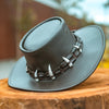 Australian lederhut made of cowhide, including chin band and croced hat band with high UV protection for men's children | brown