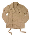 Kurze Trench Jacke mit Gürtel aus leichter Baumwolle in beige Größe L