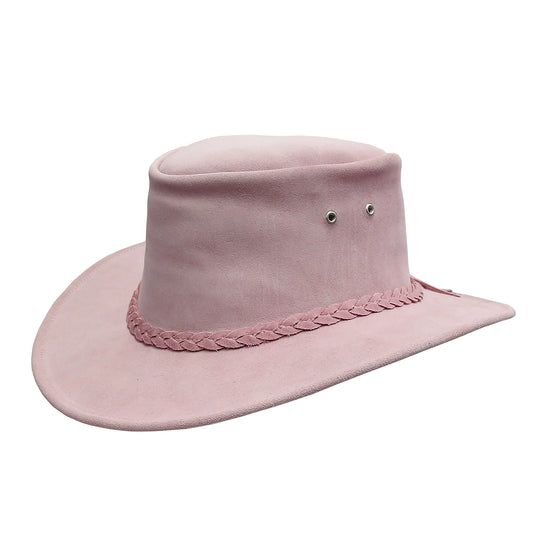 Cowboy hat leather hat for women and gentlemen made of soft suede in light blue