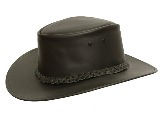 Australian Style Cowboyhut Lederhut in schwarz und braun