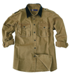 Robusty outdoor men's shirt with leather collar and button bar