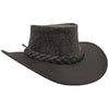 Australian lederhut made of cowhide, including chin band and croced hat band with high UV protection for men's children | brown