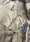 Leisure jacket Bomber Blouson Jacket with leather collar and zipper in Loden and Khaki