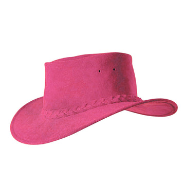 Australian outdoor hat made of soft suede | Crushing, in great colors for boys and girls