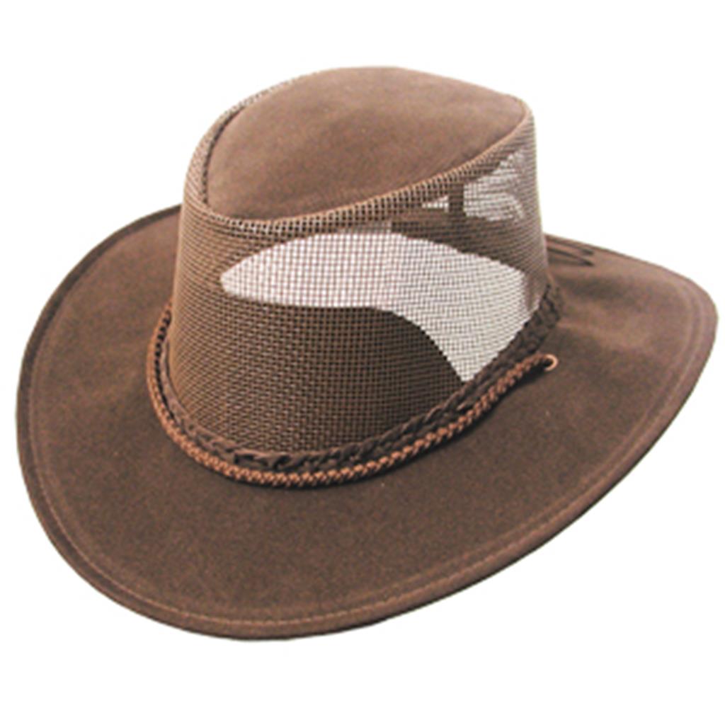 Outdoor summer hat made of microfiber with a net block super light and airy including chin strap waterproof with UV protection for women and men | brown