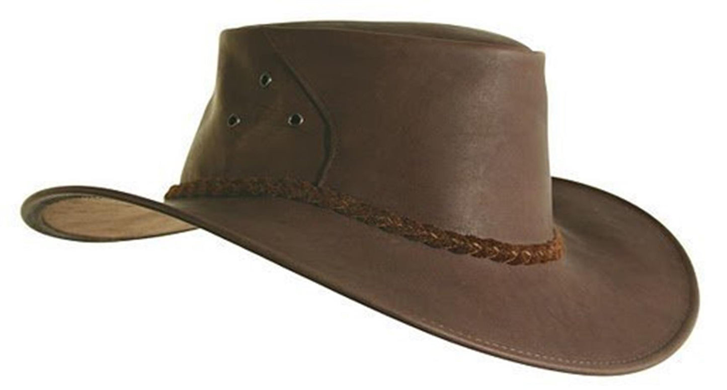 Ultra-light cowboy hat for women and men made of kangaroo leather in brown