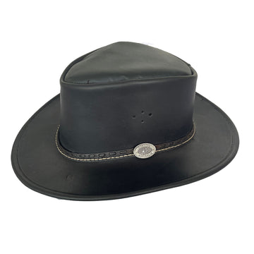 All weather-coaster cowboy leather hat for women and men in brown