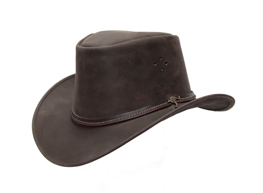 All weather-coaster cowboy leather hat for women and men in brown