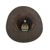 Cowboy children's hat made of leather in black and brown with curved clamp