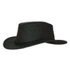 Cowboy children's hat made of leather in black and brown with curved clamp