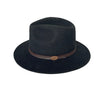 Crumpleable wool felt hat for women and men with leather hat band and logo