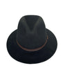 Crumpleable wool felt hat for women and men with leather hat band and logo