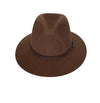 Crumpleable wool felt hat for women and men with leather hat band and logo