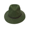 Crumpleable wool felt hat for women and men with leather hat band and logo