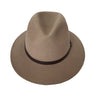 Crumpleable wool felt hat for women and men with leather hat band and logo