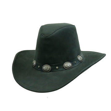 Cowboy leather hat for women and gentlemen with formable brim in brown and black