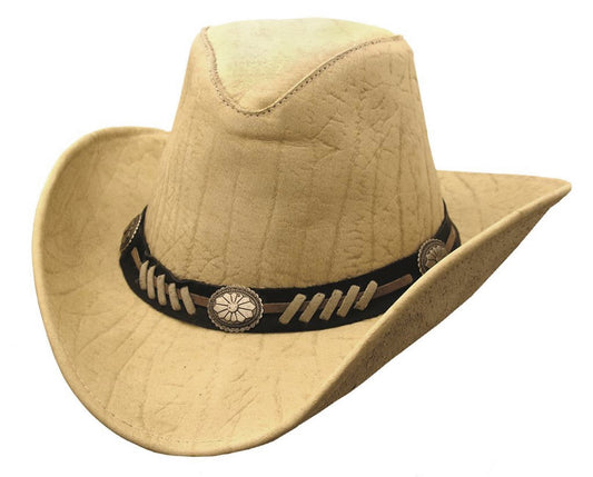 Cowboy leather hat for women and gentlemen with formable brim in brown and black