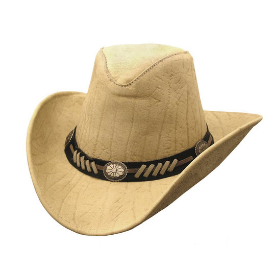 Cowboy leather hat for women and gentlemen with formable brim in brown and black