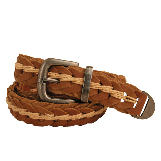 Real leather | Leather belt Tucker handmade from leather loops in brown