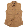 Outdoor women's blouse jack-sleeved vest with push buttons