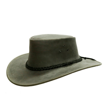 Cowboy Outdoor Lederhut with braided hat band in gray and black | Remaining item