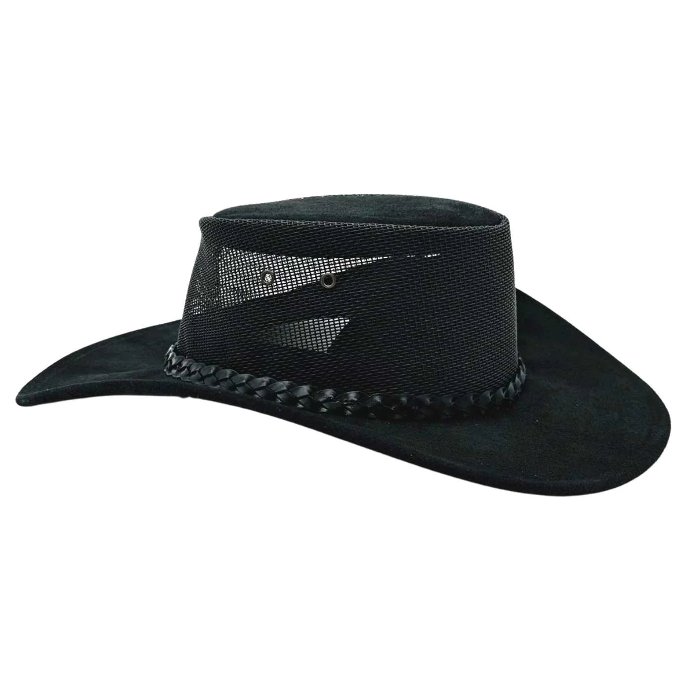 Australian lederhut made of cowhide, including chin band and croced hat band with high UV protection for men's children | brown