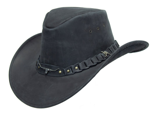 Outdoor cowboy hat made of cowhide all weatherproof with flexible clamp waterproof with high UV protection for men's women children