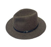 Crumplable wool felt hat for women and men with a two-colored leather hat band