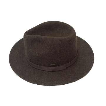 Crumplable wool felt hat for women and men with a two-colored leather hat band