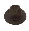 Crumplable wool felt hat for women and men with a two-colored leather hat band