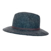 Crumplable wool felt hat for women and men with a two-colored leather hat band