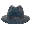 Crumplable wool felt hat for women and men with a two-colored leather hat band