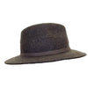 Crumplable wool felt hat for women and men with a two-colored leather hat band