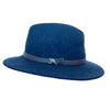 Crumplable wool felt hat for women and men with a two-colored leather hat band