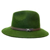 Crumplable wool felt hat for women and men with a two-colored leather hat band