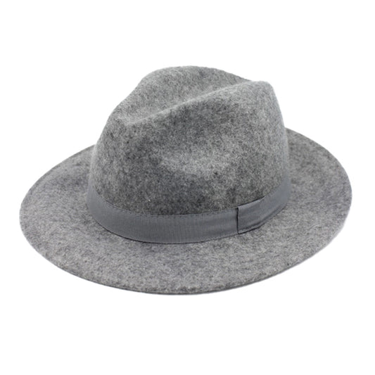 Crumplable wool felt hat for women and men with a two-colored leather hat band