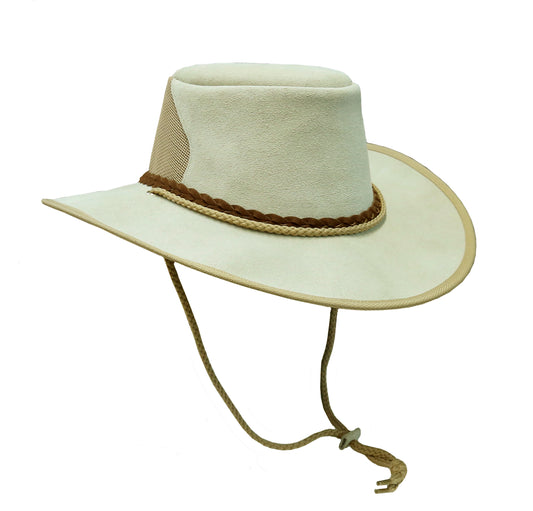 Cowboy children's hat made of leather with curved clamp | All -weather protection for the head and face