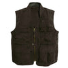 Rain-resistant outdoor vest with many bags up to size 5XL | Multifunctional with D-ring and zipper bags | brown