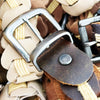 braided belt | Leather belt lincoln with brass buckle in rust brown