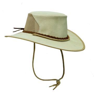 Cowboy children's hat made of leather with curved clamp | All -weather protection for the head and face