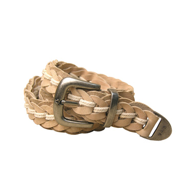 Real leather | Leather belt chucker handmade from leather loops in beige