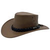 Australian lederhut made of cowhide, including chin band and croced hat band with high UV protection for men's children | brown