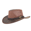 Australian lederhut made of cowhide, including chin band and croced hat band with high UV protection for men's children | brown