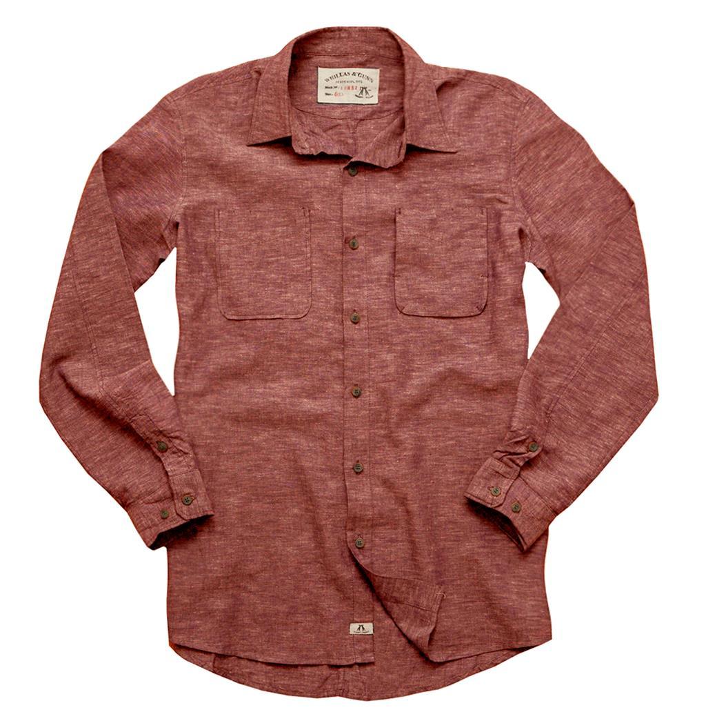 Slim Fit Hemd- Oberhemd Stuart aus leichtem Baumwoll-Leinen in rot - OUT OF AUSTRALIA | Kakadu Traders Australia