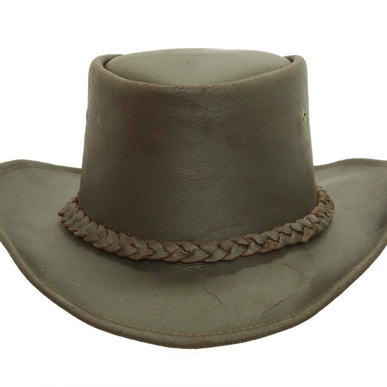 Western | Cowboy | Lederhut Portland mit hohem Block und formbarer Krempe - OUT OF AUSTRALIA | Kakadu Traders Australiaaustralien-hut australische-hüte cowboy-hut leder-hut känguru-hut leder-hut für männer leder-hut für frauen wetter-hut wasserabweisend hut kopfbedeckung freizeit-hut jagd Jagd-hut echter-cowboy-hut leder-hut angel-hut wander-hut